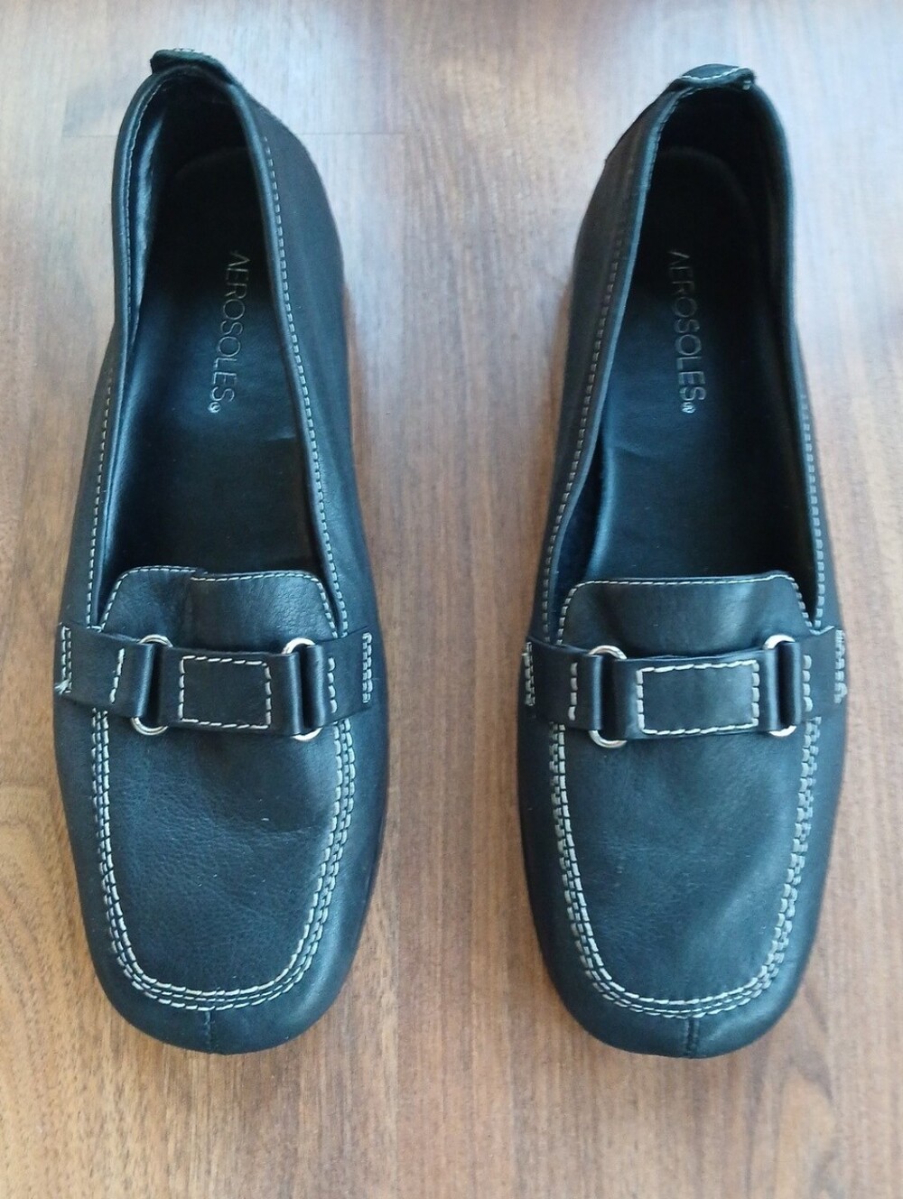 Aerosoles Women's Black Leather Loafer, Size 10